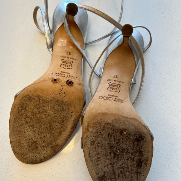 Vintage Jimmy Choo silver staple heels - Carrie Bradshaw style! Size 37 - Picture 2 of 4